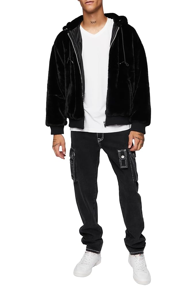 ジャケット・アウター ASTRO FUR BOMBER JACKET BLACK ASTRO FUR BOMBER JACKET BLACK – NO/FAITH STUDIOS